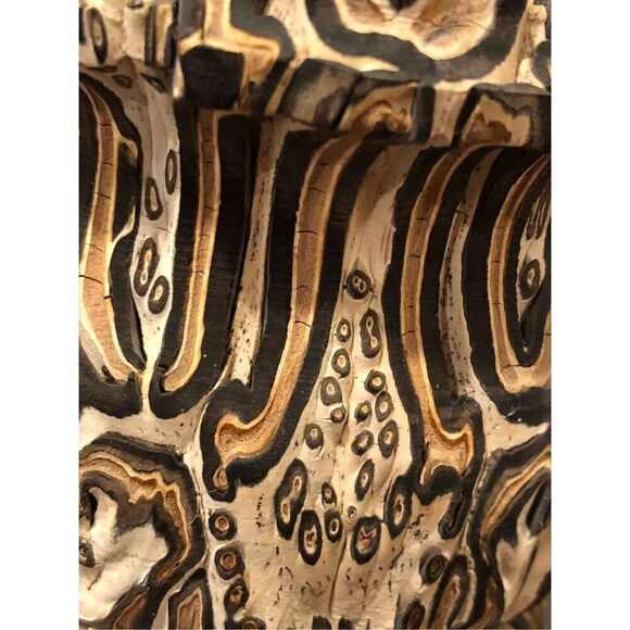 Vintage NEW ZEALAND MAMUKA NATURAL PONGA WOOD TREE FERN ART VASE - Picture 8 of 15